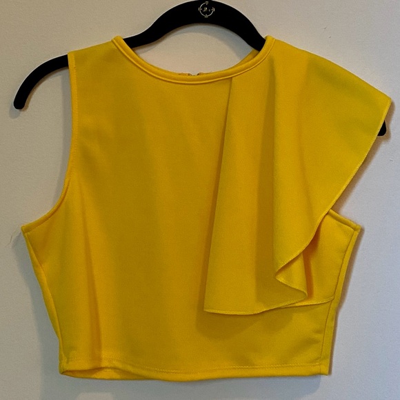 Yellow Ruffle Accent Top - Picture 2 of 8